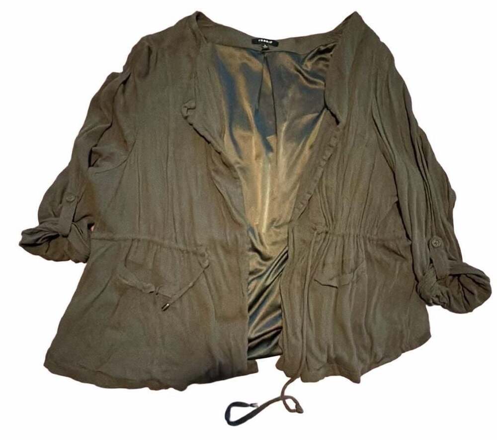 Torrid Army Green Light Weight Utility Drape Jacket Size 4